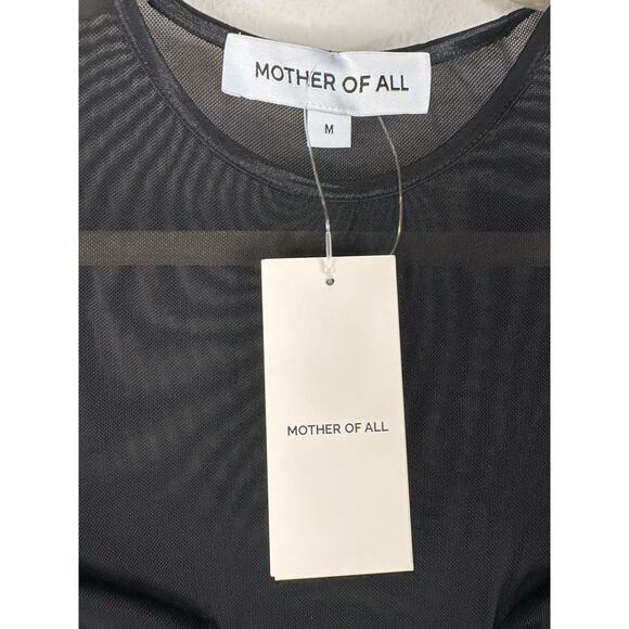 Mother of All Ellie Sheer Mesh Maxi Dress Ruched Sexy Party Evening Black Size M - Picture 10 of 10